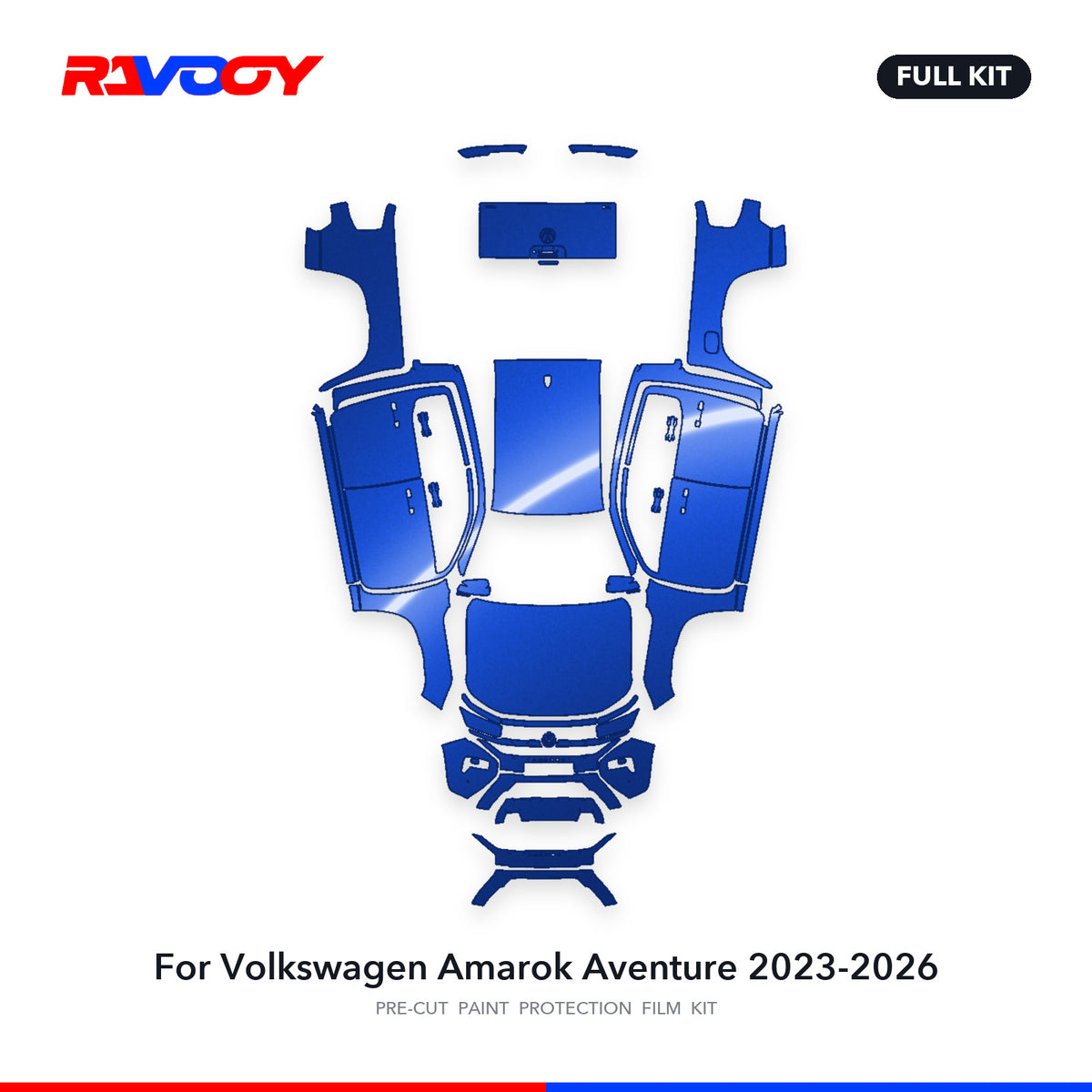 Full vehicle PPF pattern for 2023-2026 Volkswagen Amarok Aventure