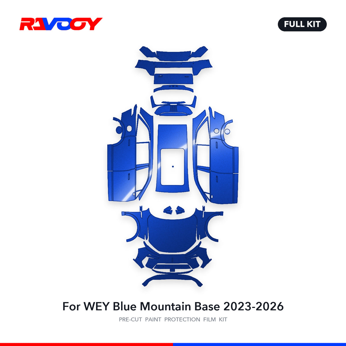 Full vehicle PPF pattern for 2023-2026 WEY Blue Mountain Base