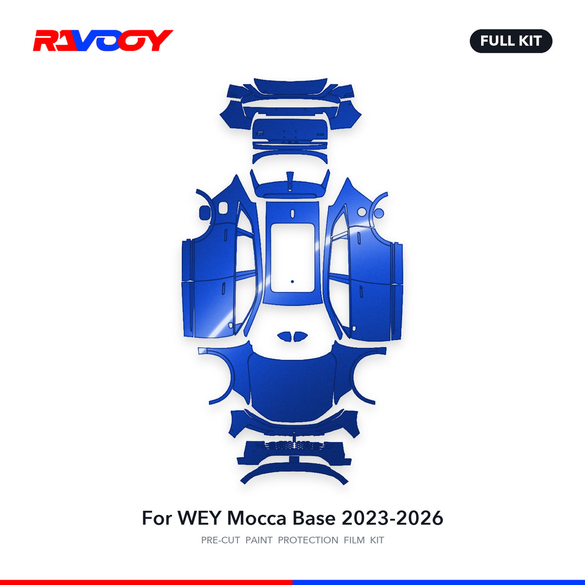 Full vehicle PPF pattern for 2023-2026 WEY Mocca Base
