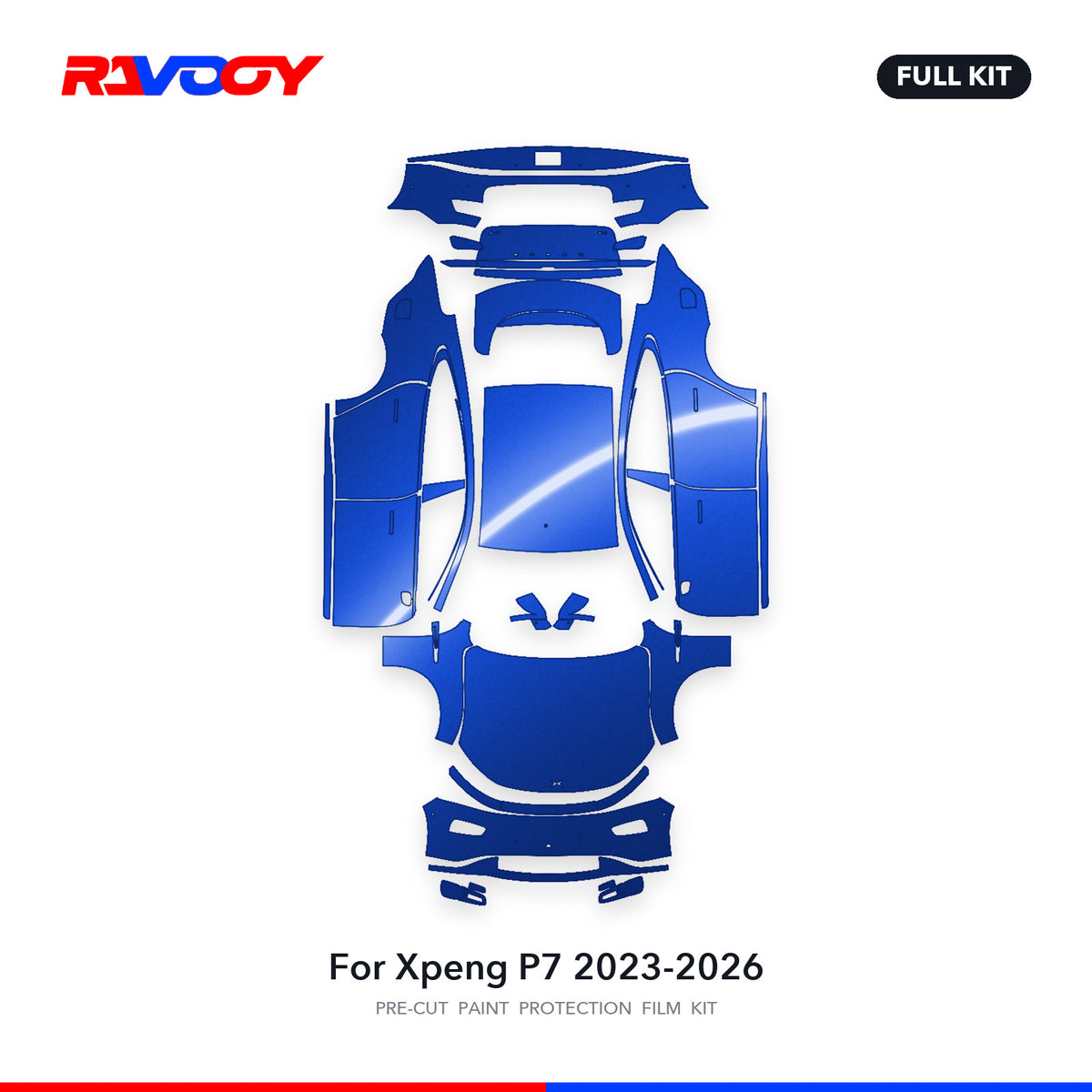 Full vehicle PPF pattern for 2023-2026 Xpeng P7