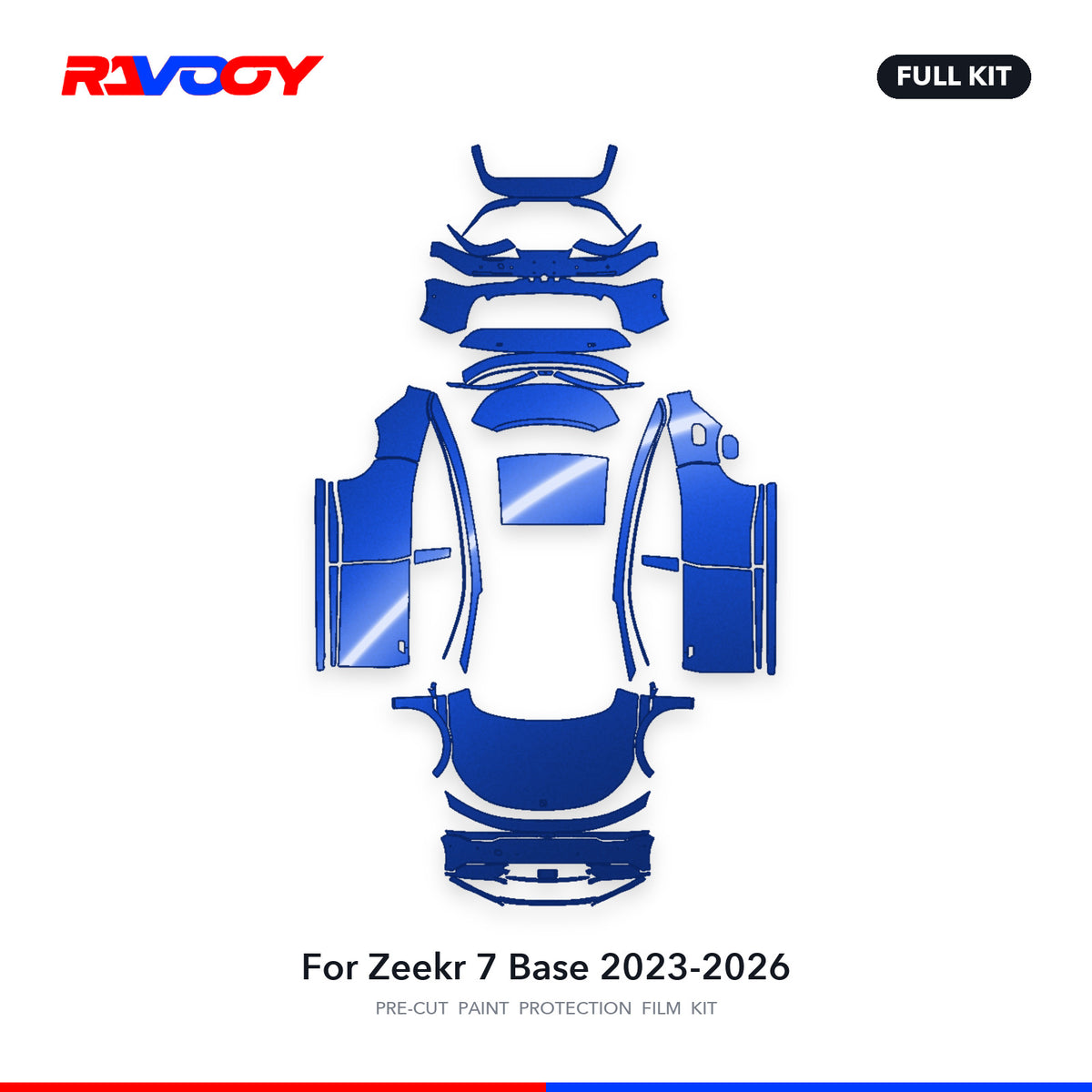 Full vehicle PPF pattern for 2023-2026 Zeekr 7 Base