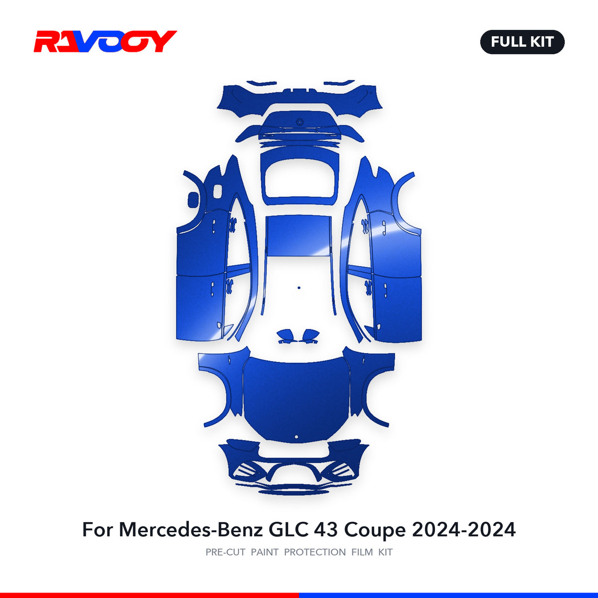Full vehicle PPF pattern for 2024-2024 Mercedes-Benz GLC 43 Coupe