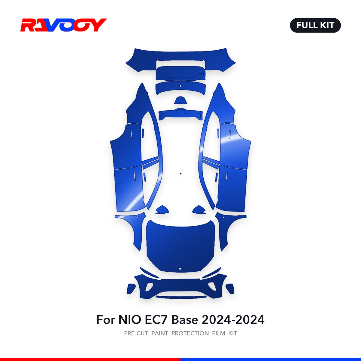 Full vehicle PPF pattern for 2024-2024 NIO EC7 Base