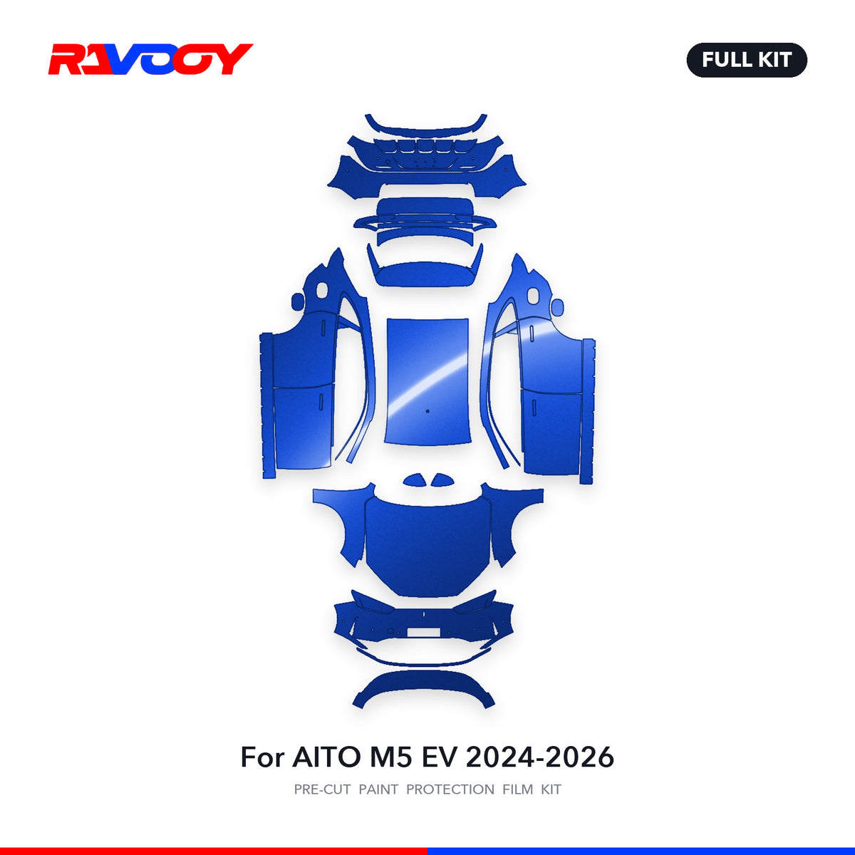 Full vehicle PPF pattern for 2024-2026 AITO M5 EV