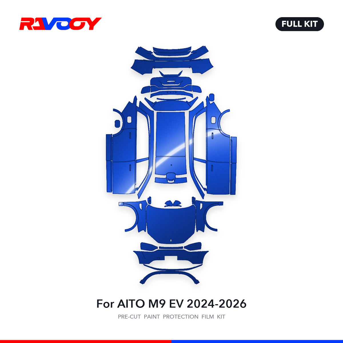 Full vehicle PPF pattern for 2024-2026 AITO M9 EV