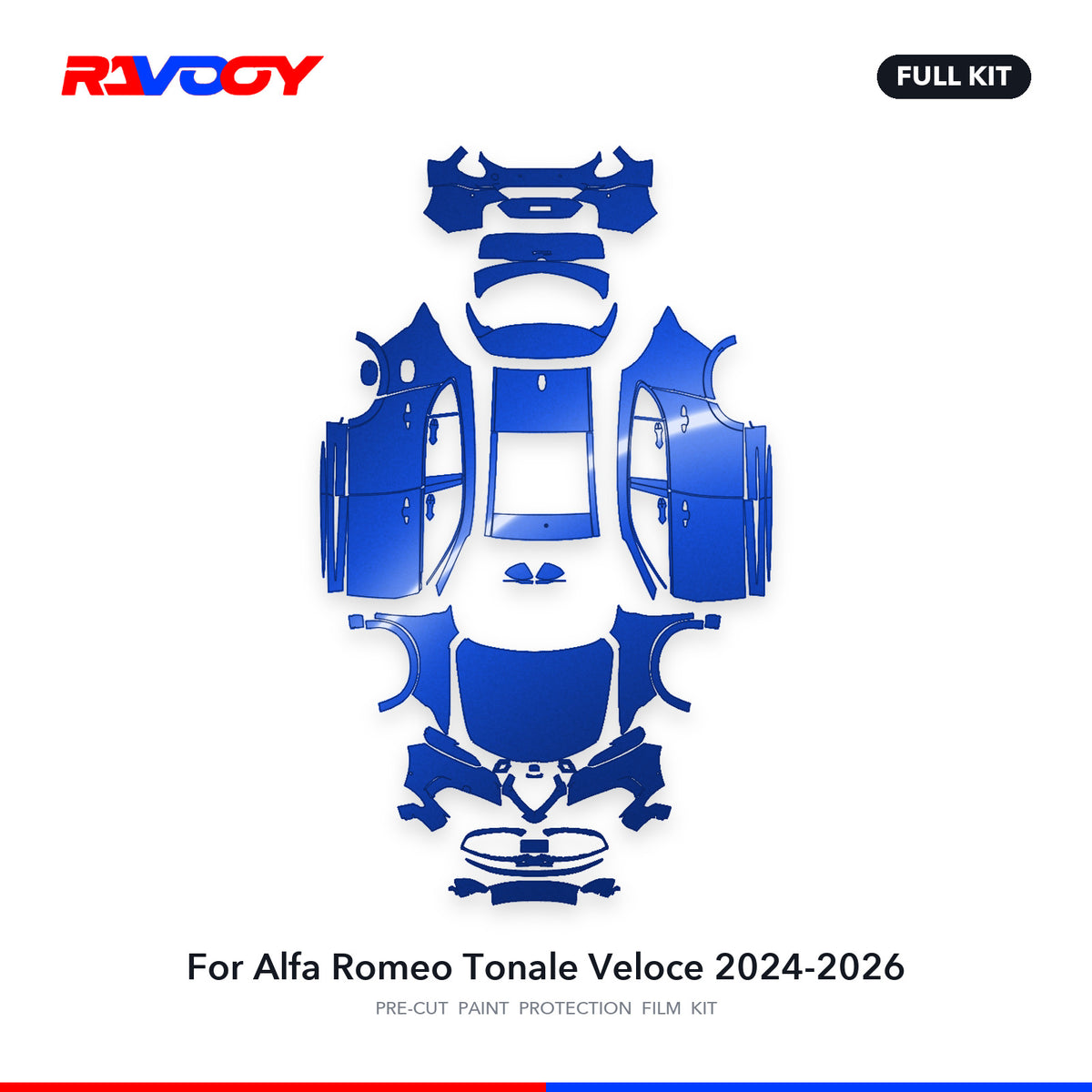 Full vehicle PPF pattern for 2024-2026 Alfa Romeo Tonale Veloce