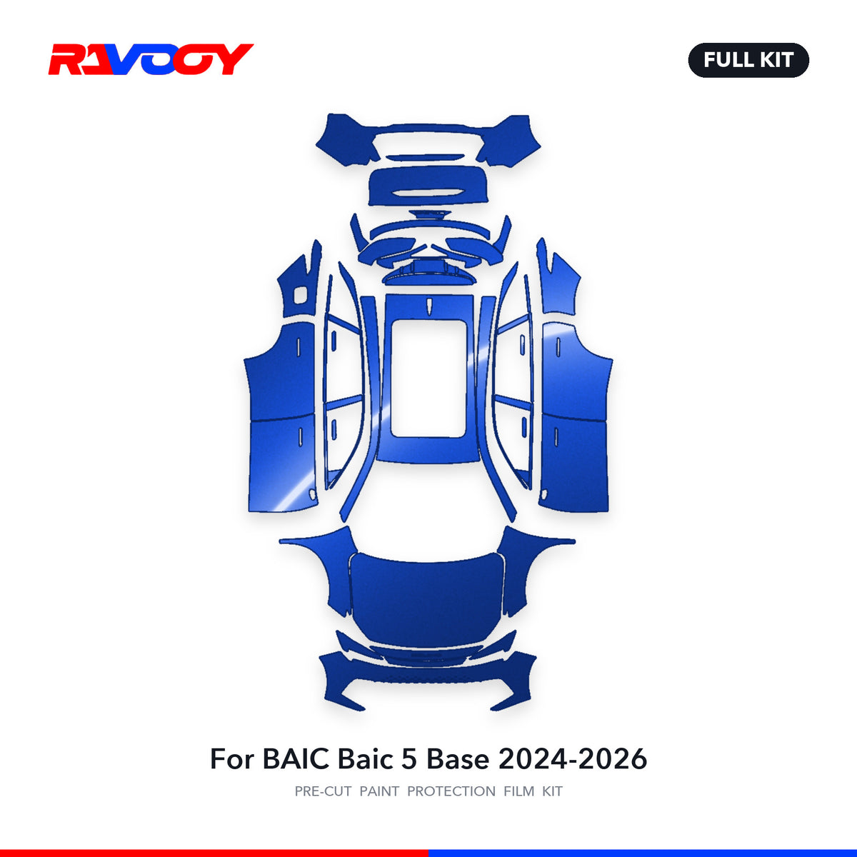 Full vehicle PPF pattern for 2024-2026 BAIC Baic 5 Base