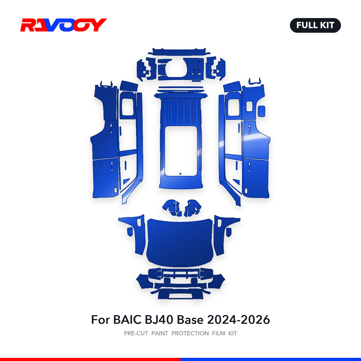 Full vehicle PPF pattern for 2024-2026 BAIC BJ40 Base