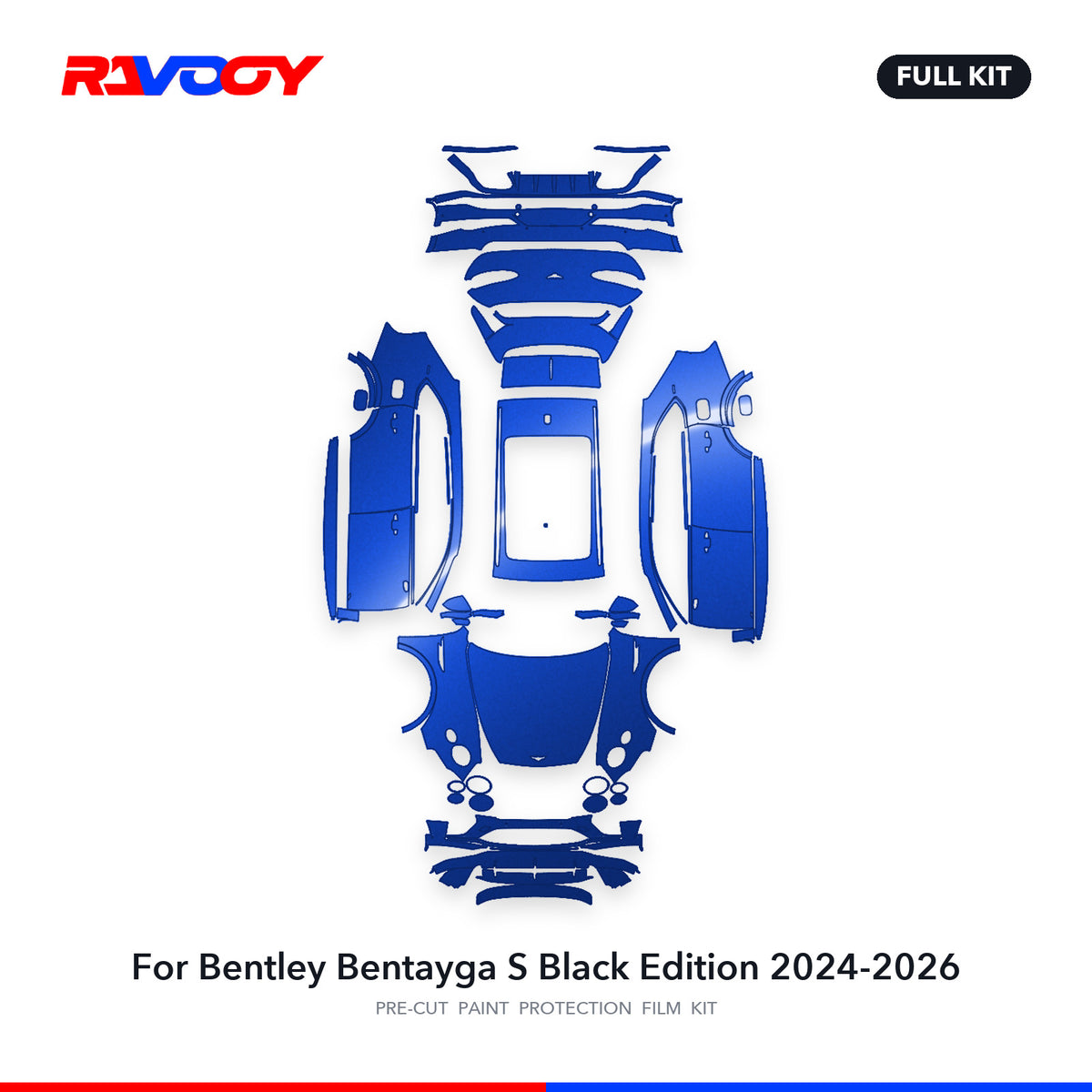 Full vehicle PPF pattern for 2024-2026 Bentley Bentayga S Black Edition