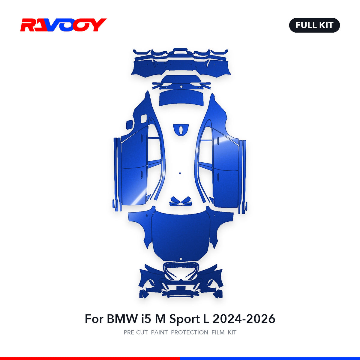 Full vehicle PPF pattern for 2024-2026 BMW i5 M Sport L
