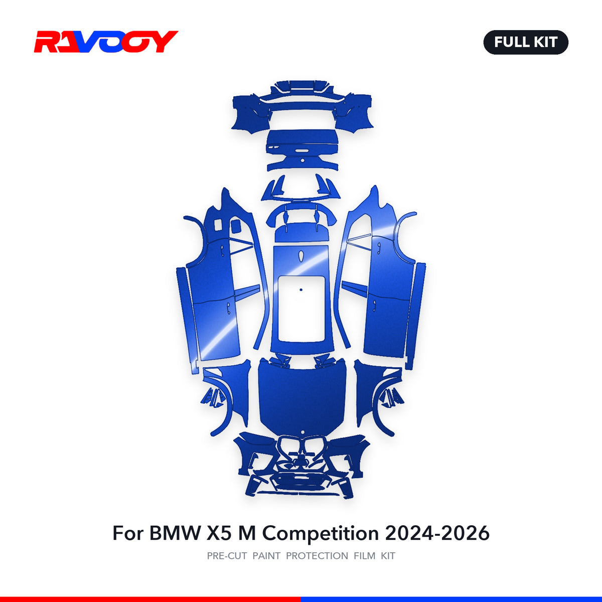 Full vehicle PPF pattern for 2024-2026 BMW X5 M Competition