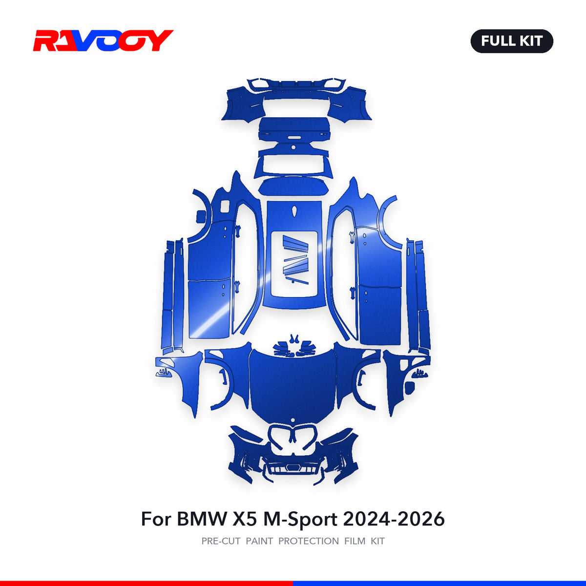 Full vehicle PPF pattern for 2024-2026 BMW X5 M-Sport