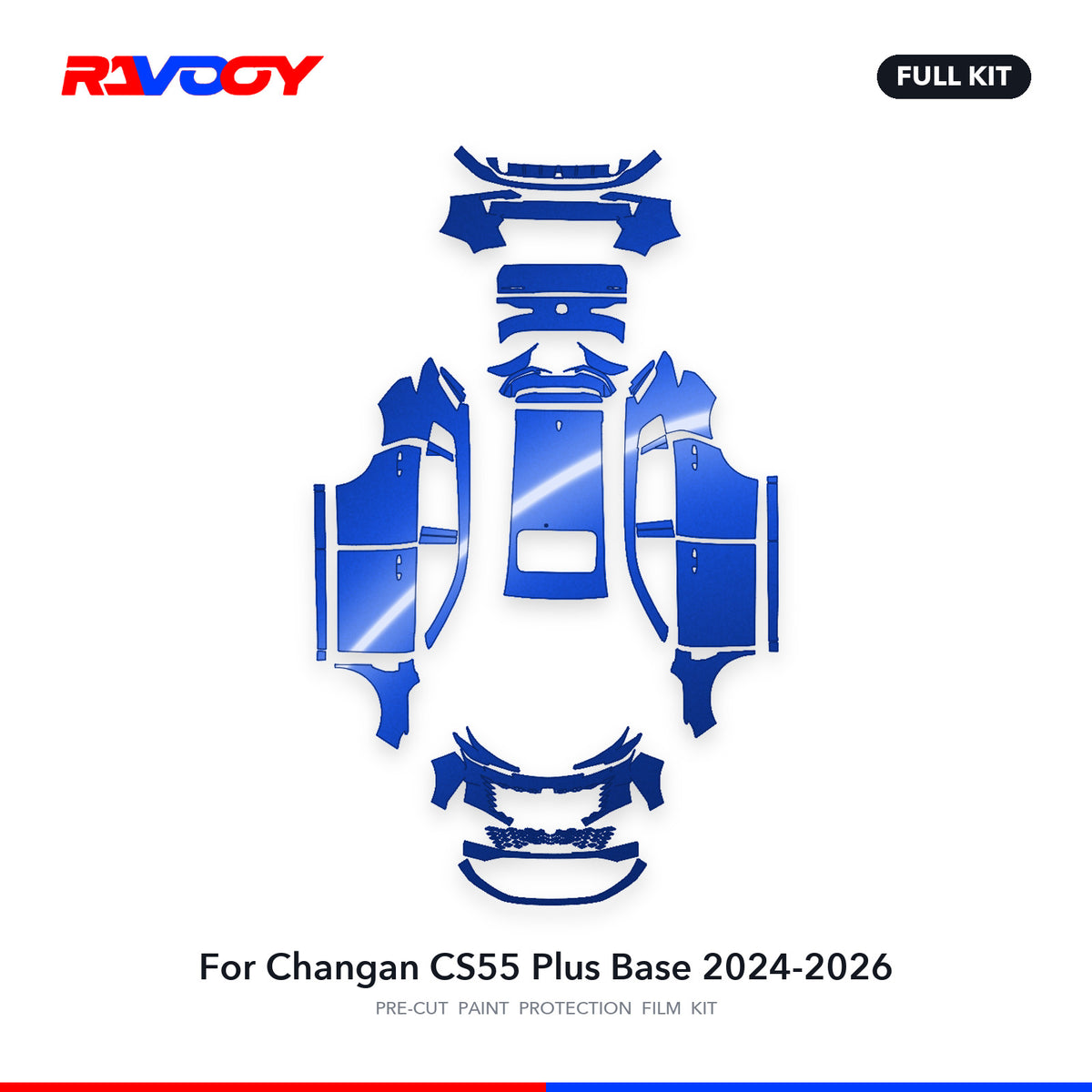 Full vehicle PPF pattern for 2024-2026 Changan CS55 Plus Base