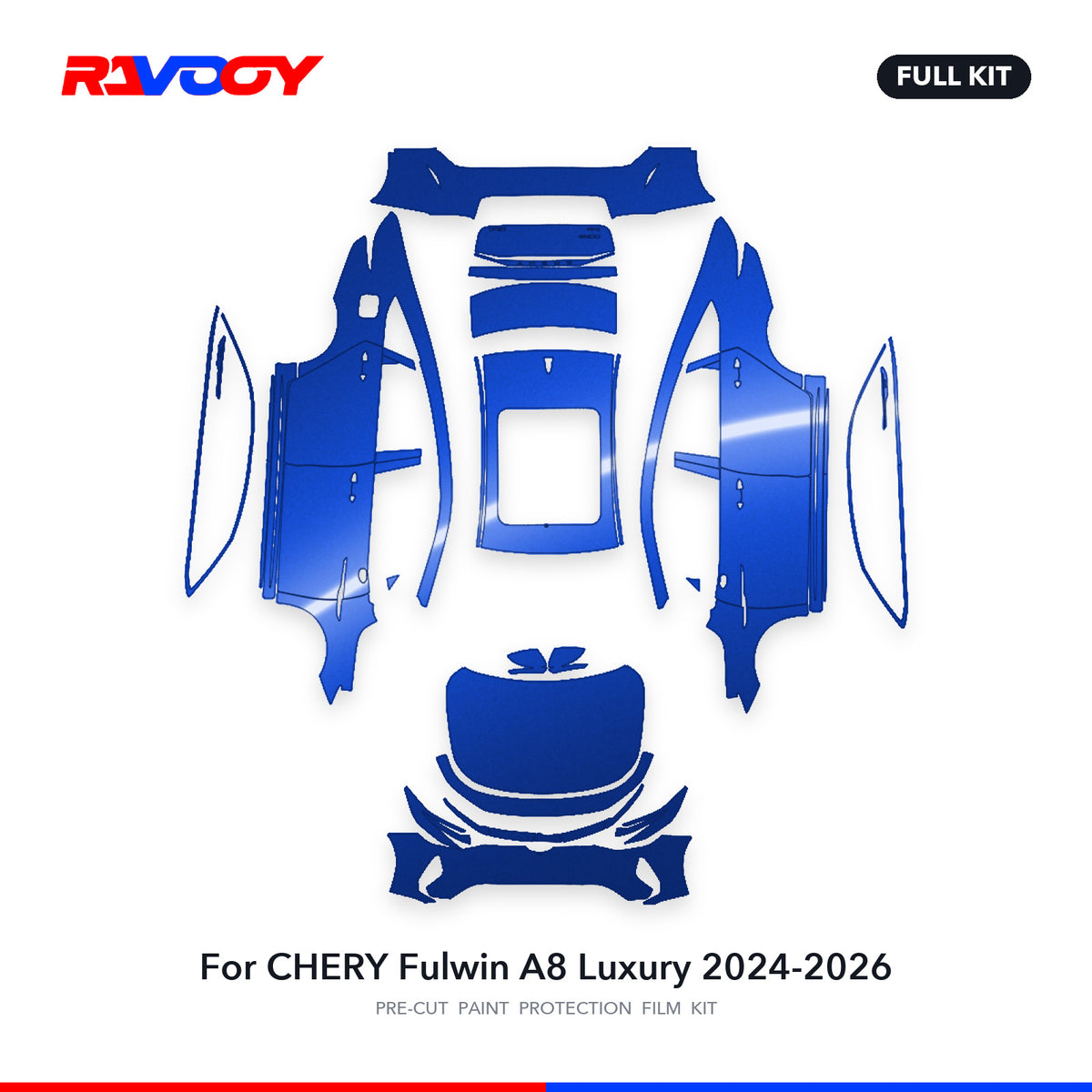 Full vehicle PPF pattern for 2024-2026 CHERY Fulwin A8 Luxury