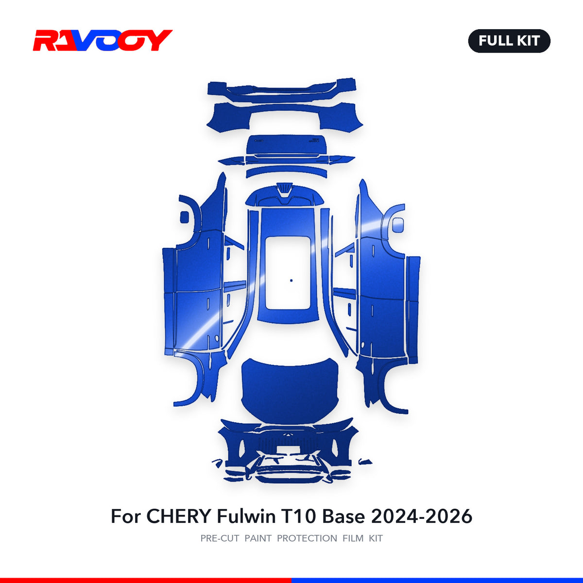 Full vehicle PPF pattern for 2024-2026 CHERY Fulwin T10 Base
