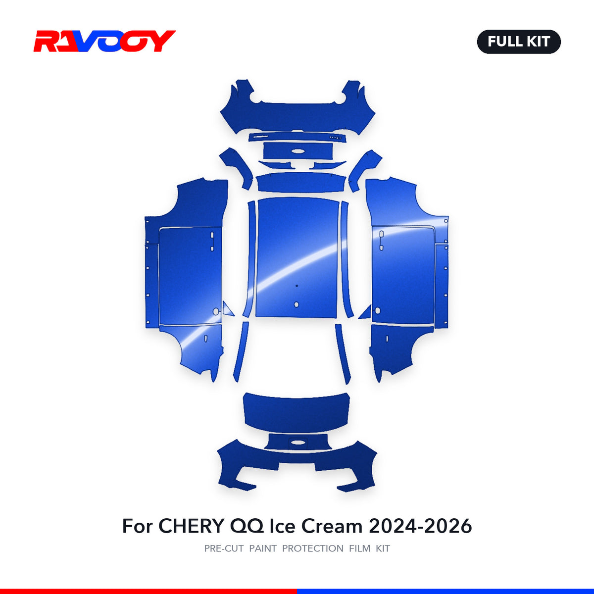 Full vehicle PPF pattern for 2024-2026 CHERY QQ Ice Cream