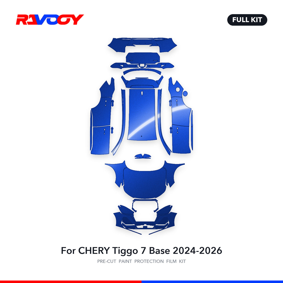 Full vehicle PPF pattern for 2024-2026 CHERY Tiggo 7 Base