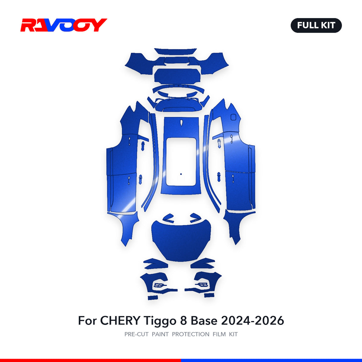 Full vehicle PPF pattern for 2024-2026 CHERY Tiggo 8 Base