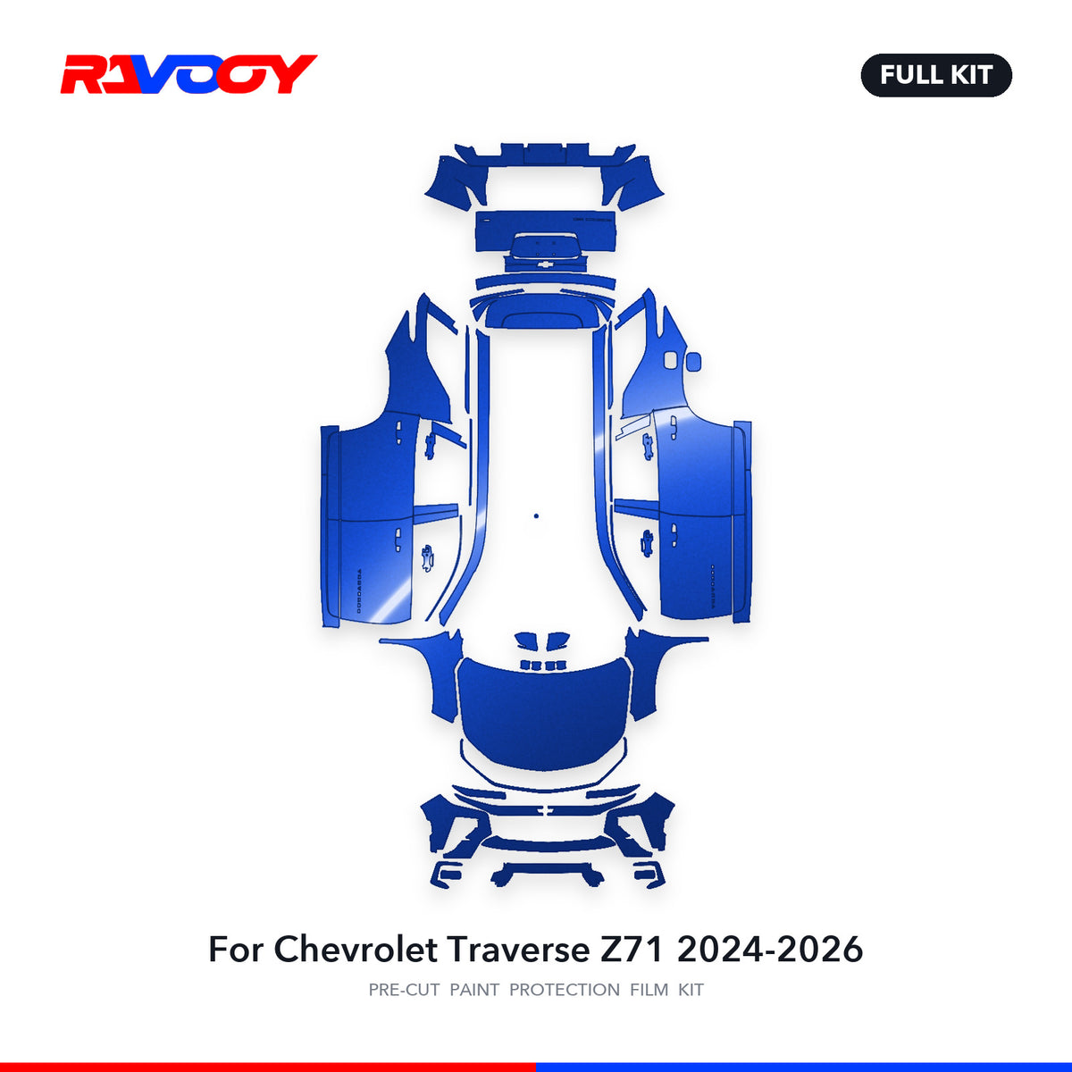 Full vehicle PPF pattern for 2024-2026 Chevrolet Traverse Z71