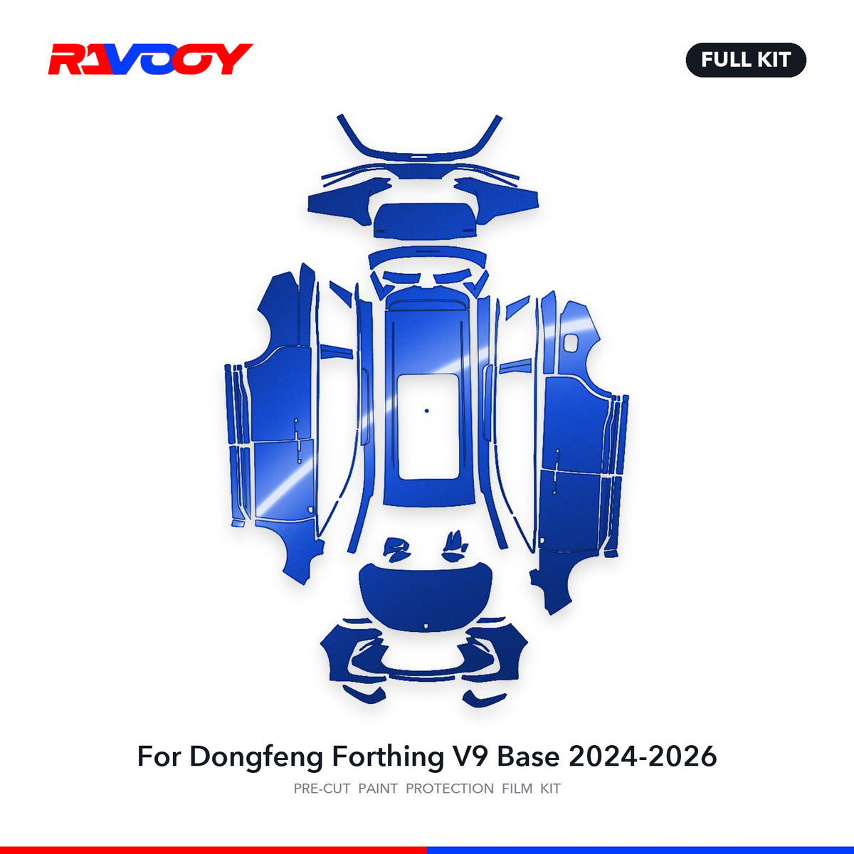 Full vehicle PPF pattern for 2024-2026 Dongfeng Forthing V9 Base