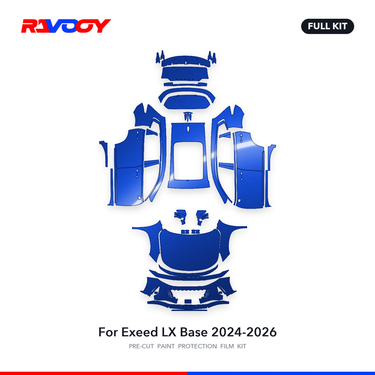 Full vehicle PPF pattern for 2024-2026 Exeed LX Base