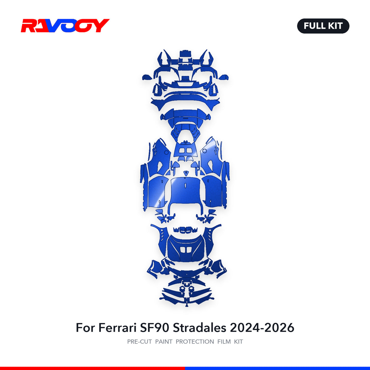 Full vehicle PPF pattern for 2024-2026 Ferrari SF90 Stradales