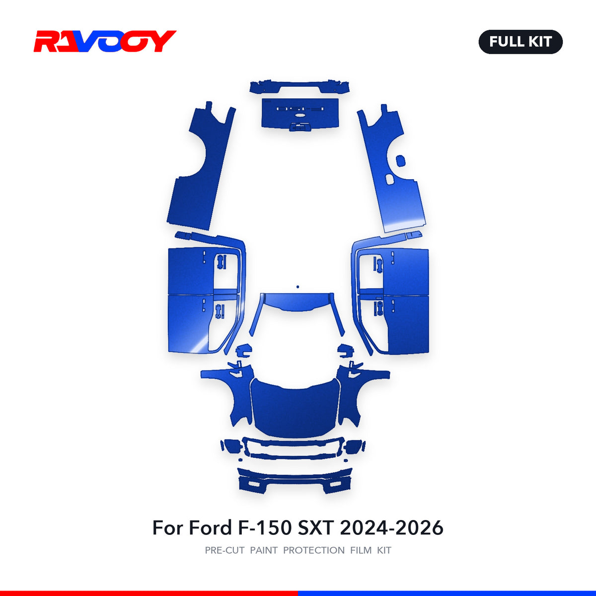 Full vehicle PPF pattern for 2024-2026 Ford F-150 SXT