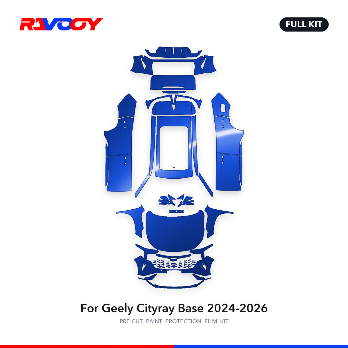 Full vehicle PPF pattern for 2024-2026 Geely Cityray Base