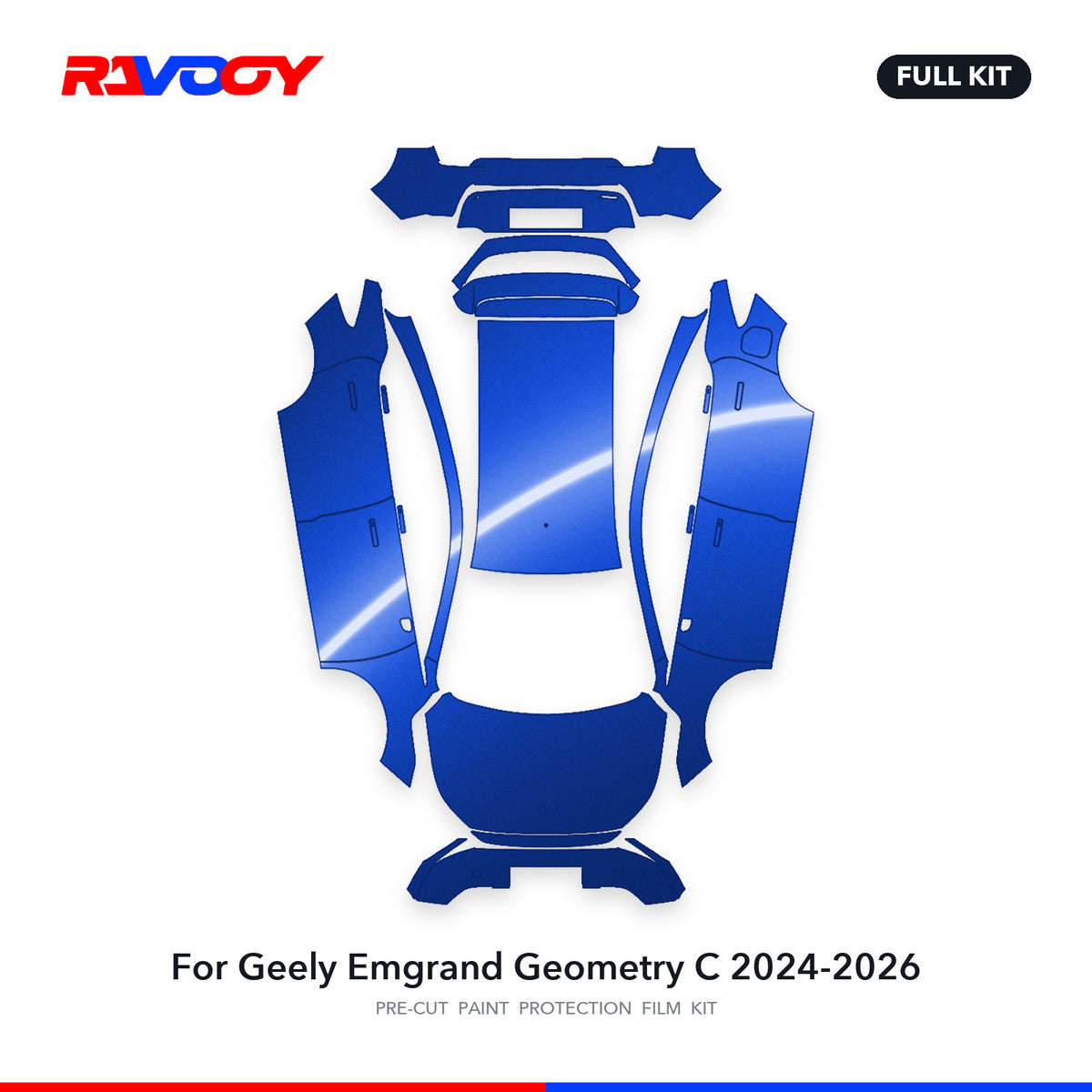 Full vehicle PPF pattern for 2024-2026 Geely Emgrand Geometry C