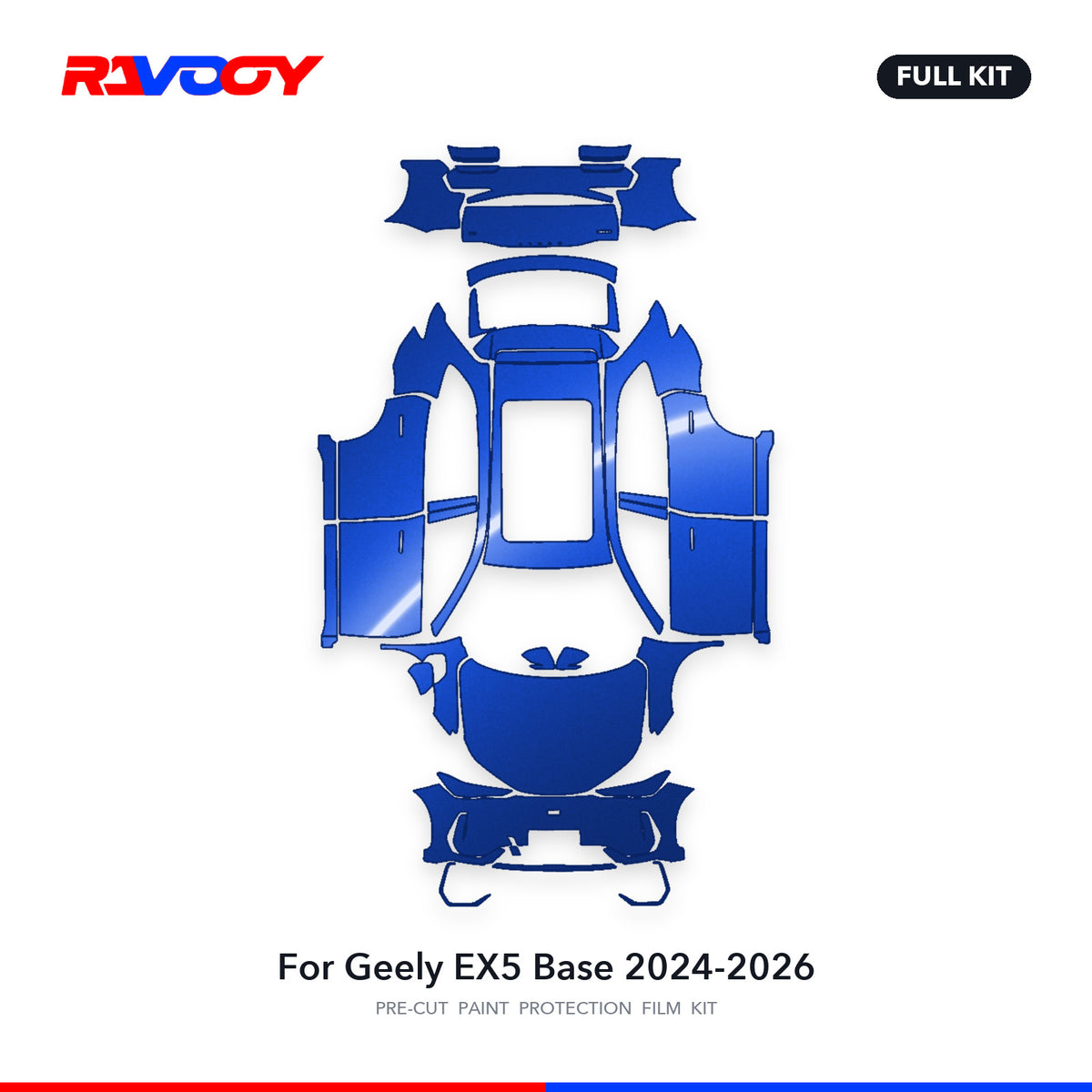 Full vehicle PPF pattern for 2024-2026 Geely EX5 Base