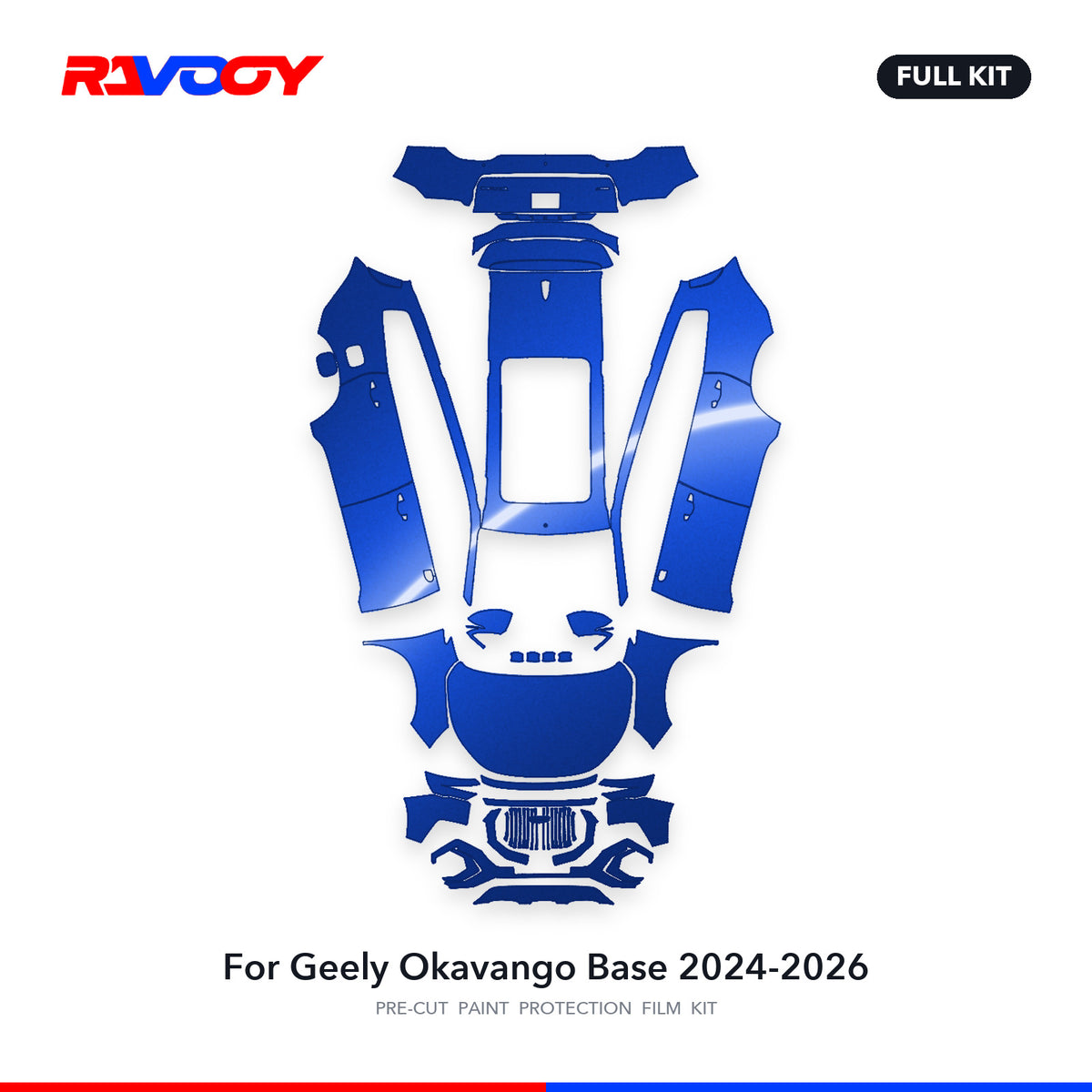Full vehicle PPF pattern for 2024-2026 Geely Okavango Base