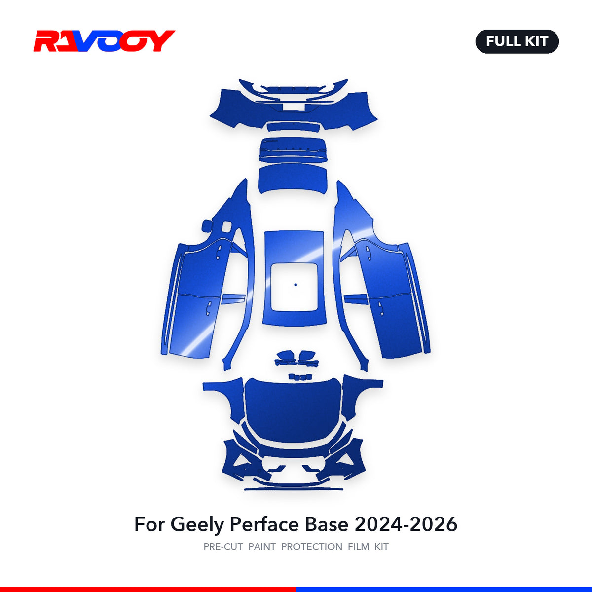 Full vehicle PPF pattern for 2024-2026 Geely Perface Base