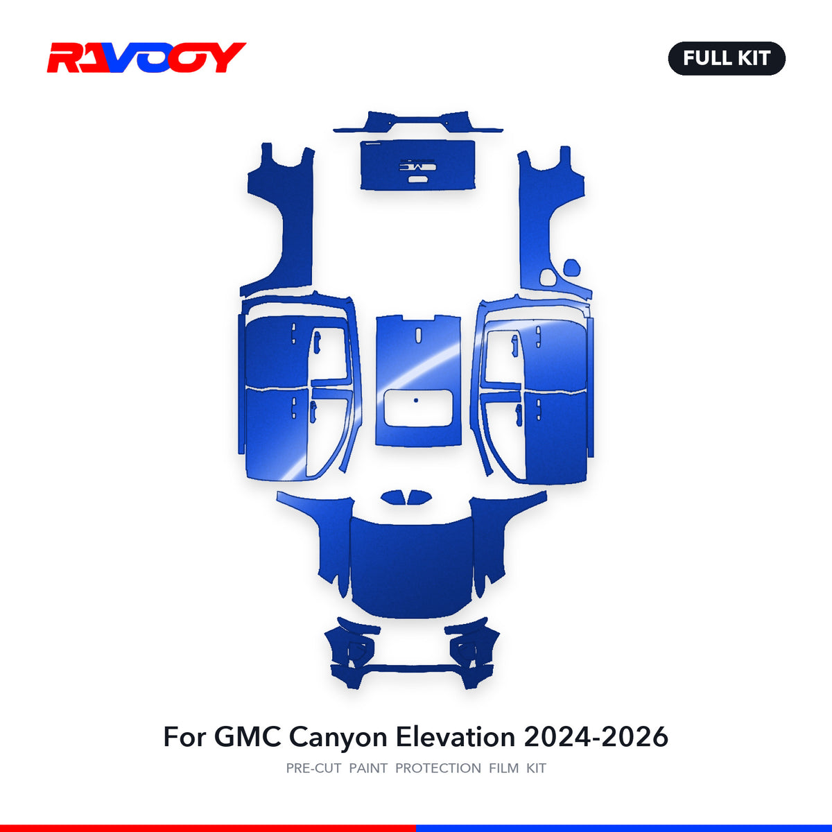 Full vehicle PPF pattern for 2024-2026 GMC Canyon Elevation