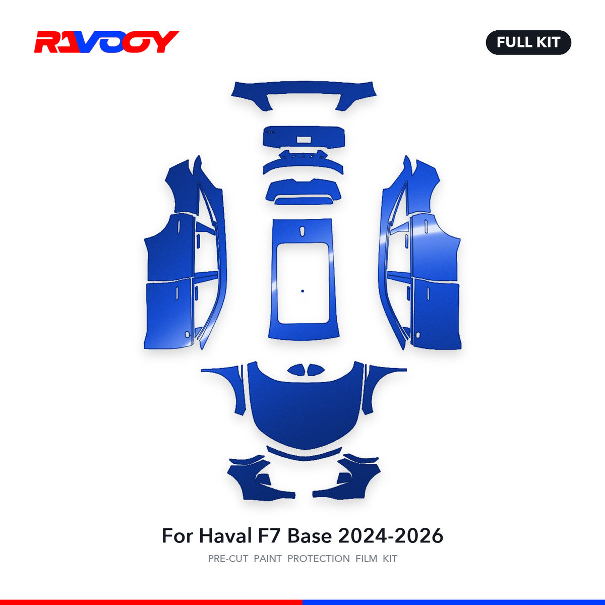 Full vehicle PPF pattern for 2024-2026 Haval F7 Base