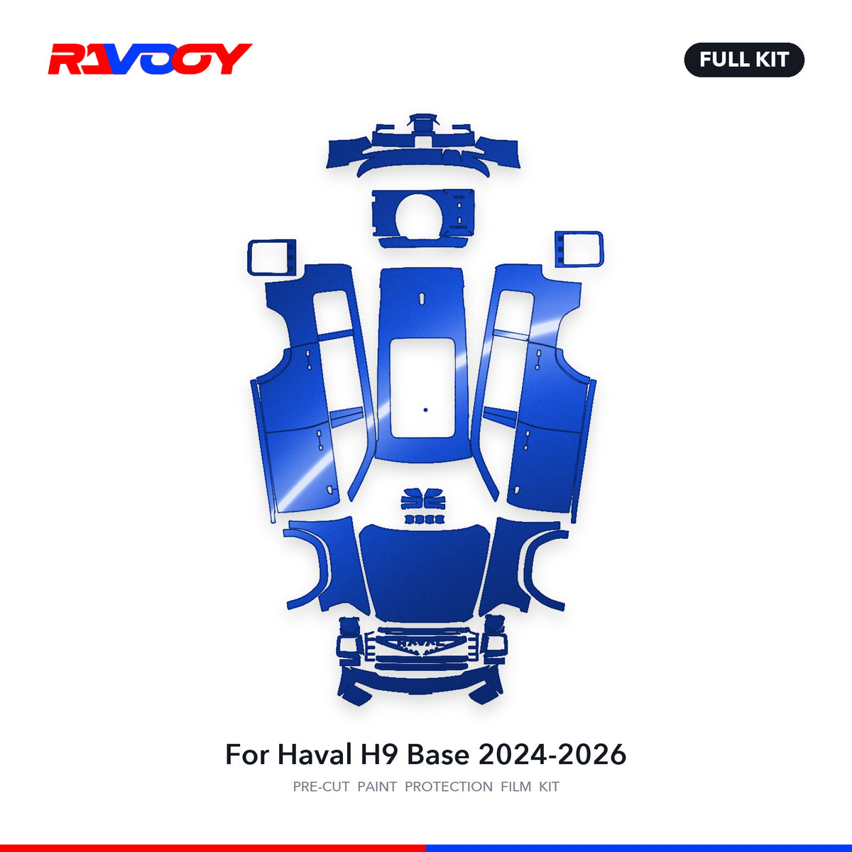 Full vehicle PPF pattern for 2024-2026 Haval H9 Base