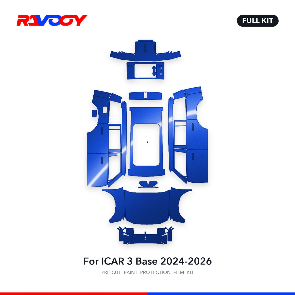 Full vehicle PPF pattern for 2024-2026 ICAR 3 Base