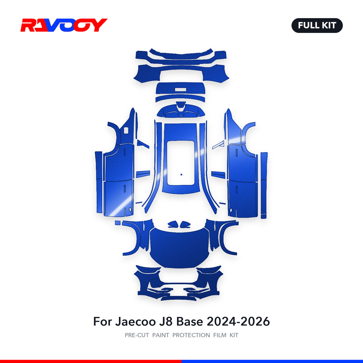 Full vehicle PPF pattern for 2024-2026 Jaecoo J8 Base