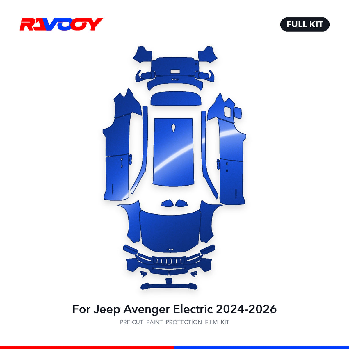 Full vehicle PPF pattern for 2024-2026 Jeep Avenger Electric