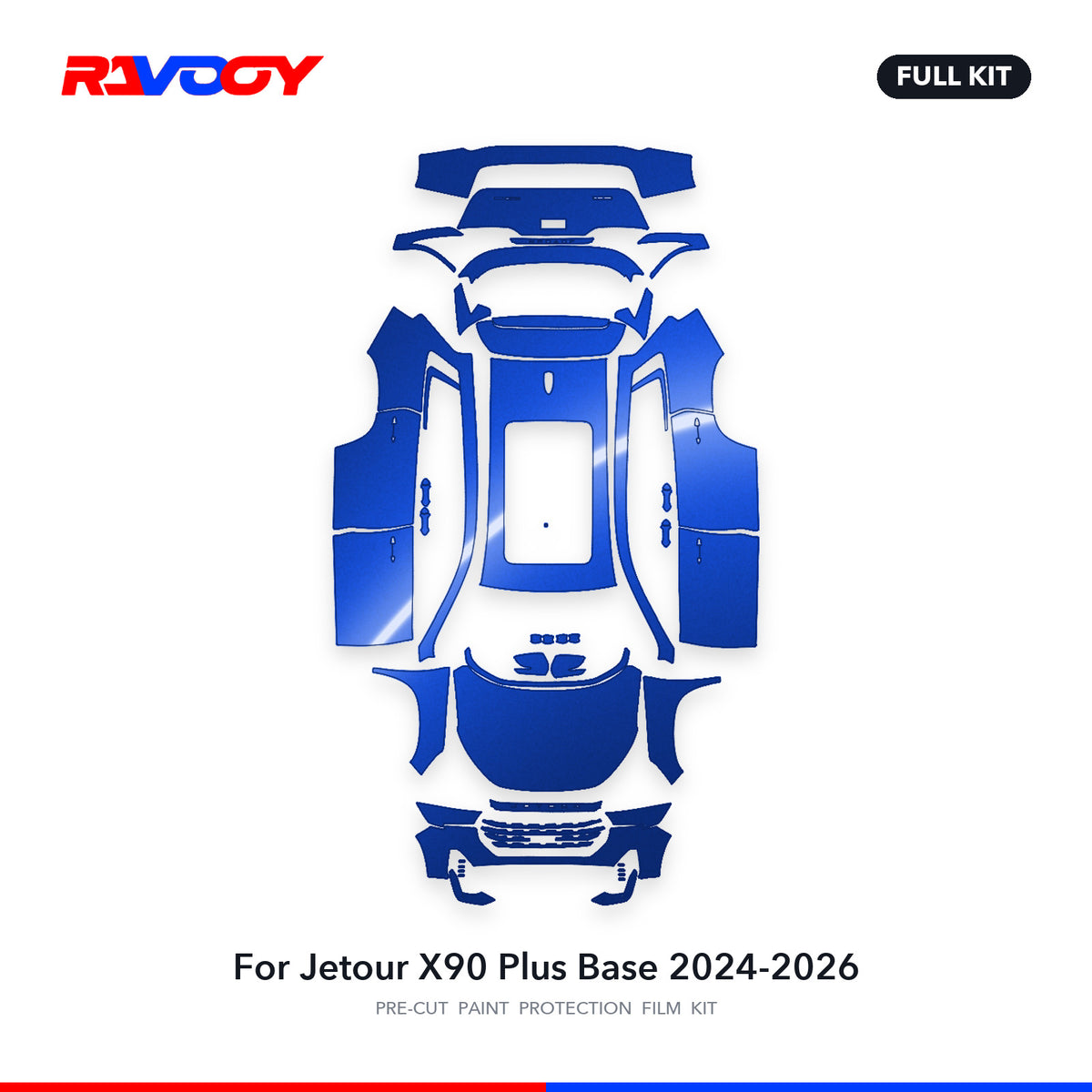 Full vehicle PPF pattern for 2024-2026 Jetour X90 Plus Base