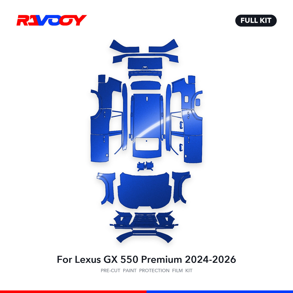 Full vehicle PPF pattern for 2024-2026 Lexus GX 550 Premium