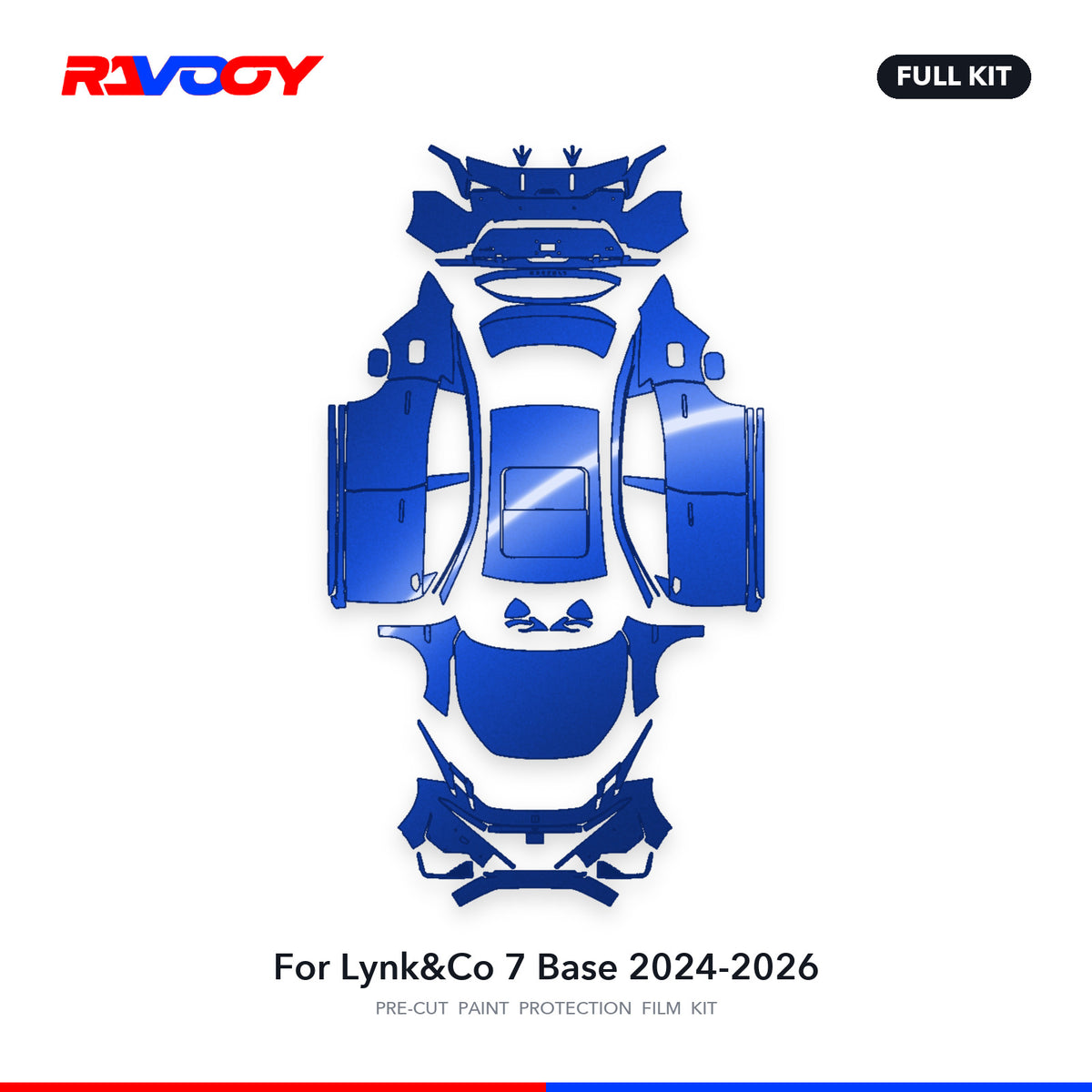 Full vehicle PPF pattern for 2024-2026 Lynk&Co 7 Base