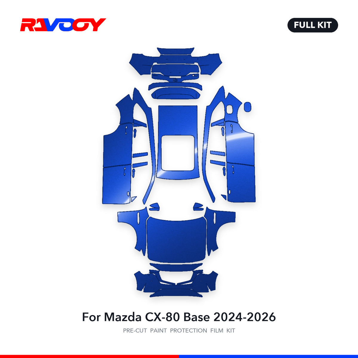 Full vehicle PPF pattern for 2024-2026 Mazda CX-80 Base