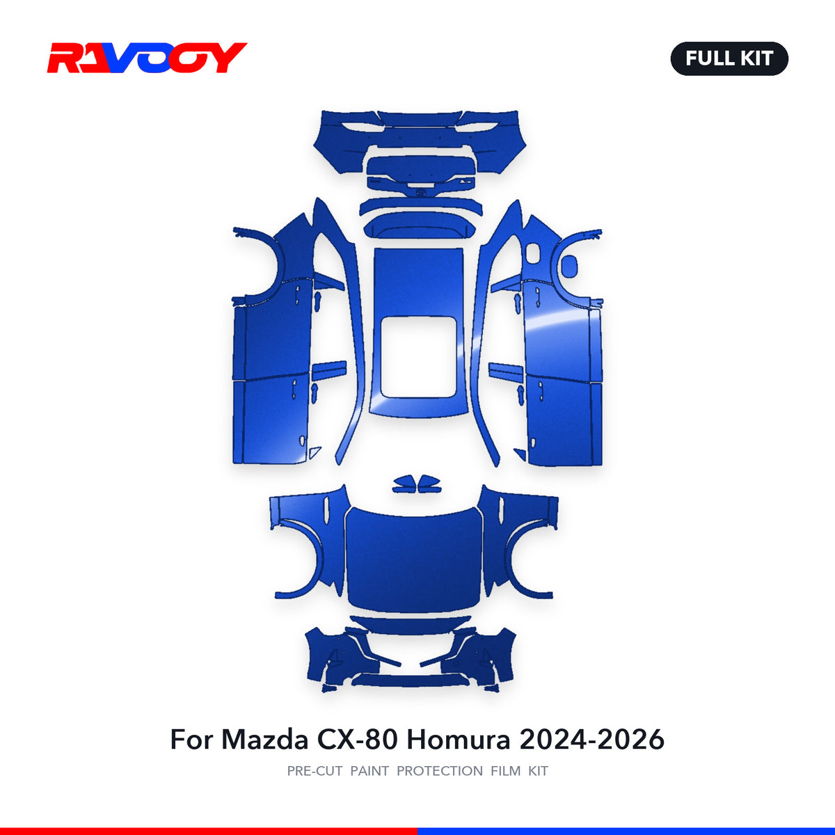 Full vehicle PPF pattern for 2024-2026 Mazda CX-80 Homura