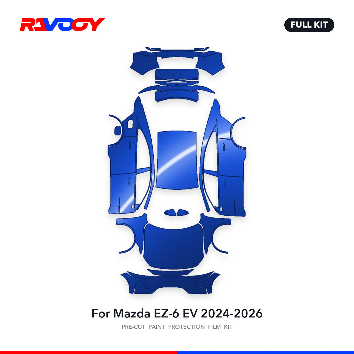 Full vehicle PPF pattern for 2024-2026 Mazda EZ-6 EV