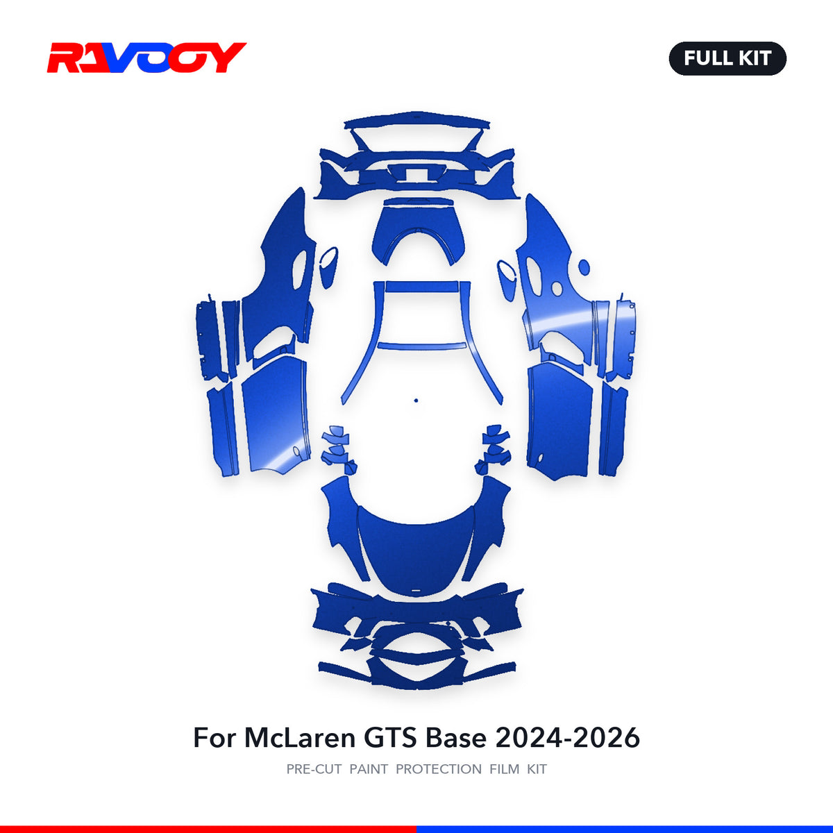 Full vehicle PPF pattern for 2024-2026 McLaren GTS Base