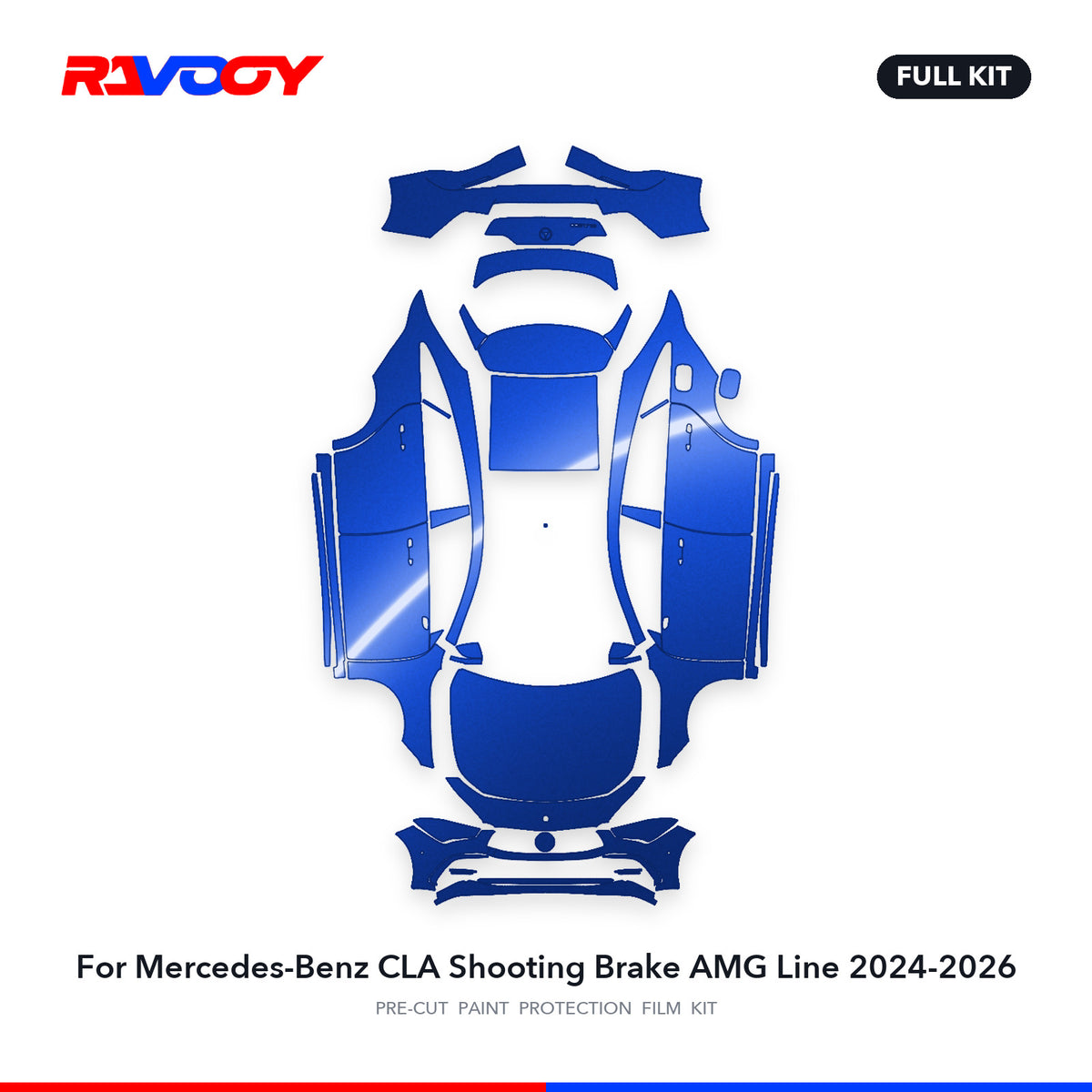 Full vehicle PPF pattern for 2024-2026 Mercedes-Benz CLA Shooting Brake AMG Line