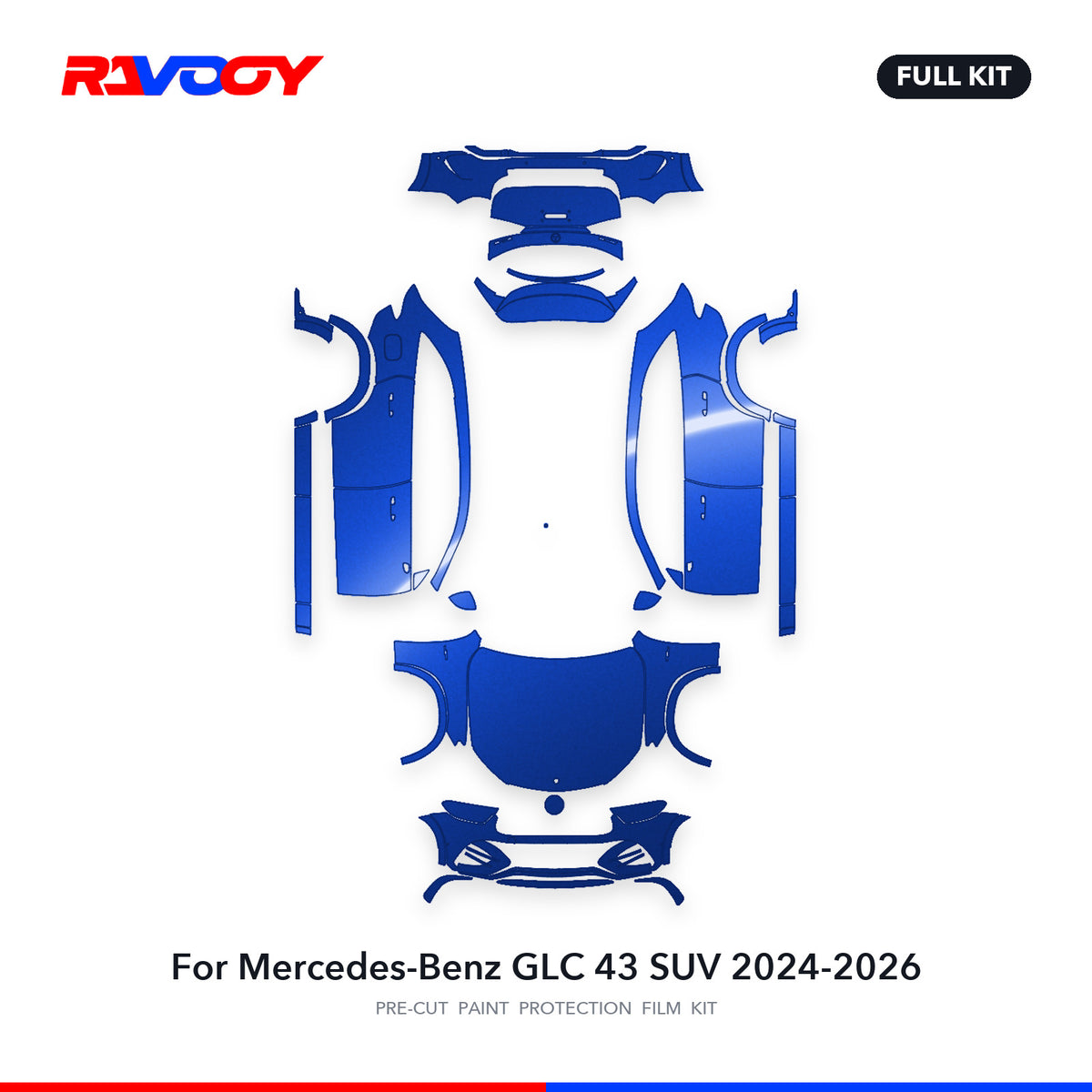 Full vehicle PPF pattern for 2024-2026 Mercedes-Benz GLC 43 SUV