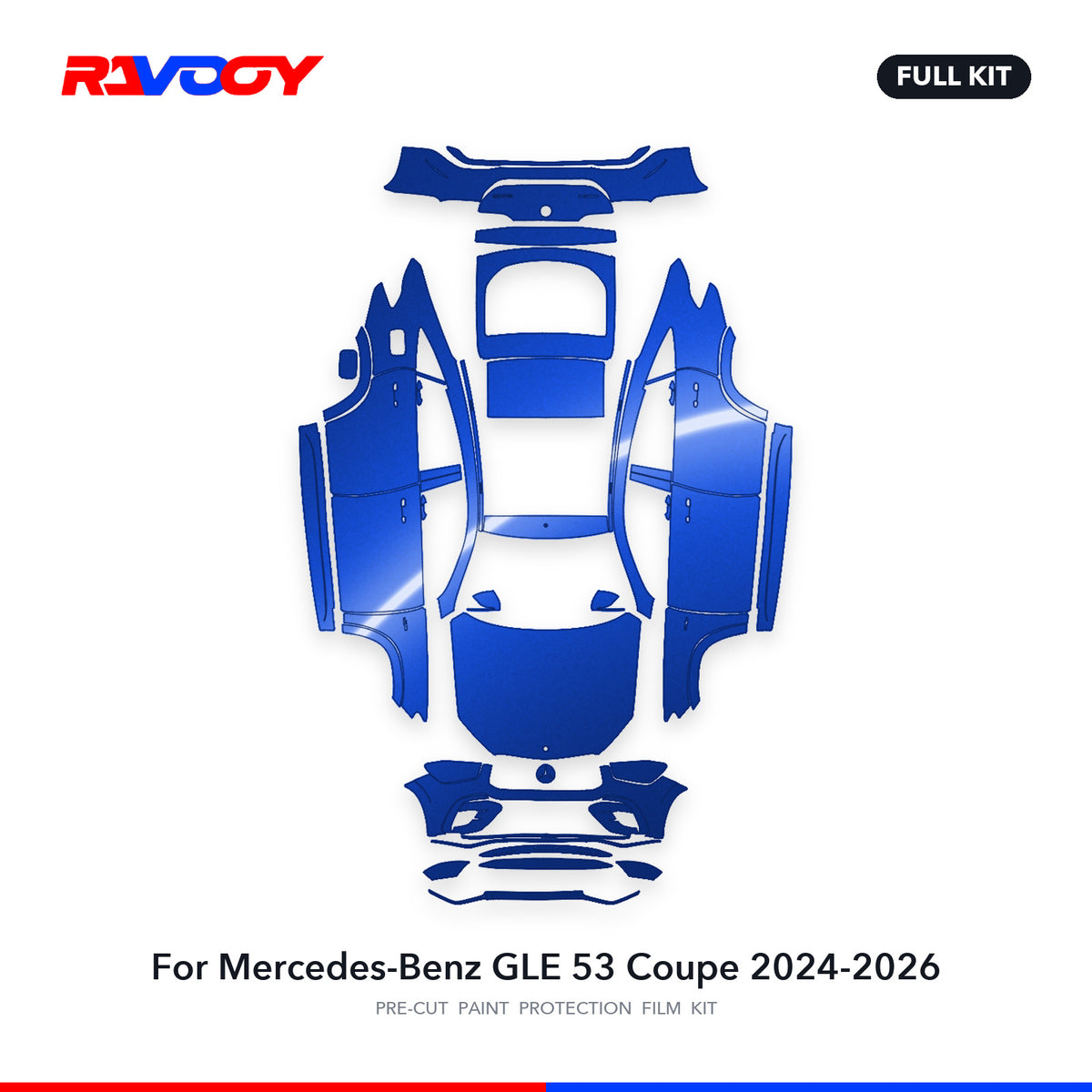 Full vehicle PPF pattern for 2024-2026 Mercedes-Benz GLE 53 Coupe