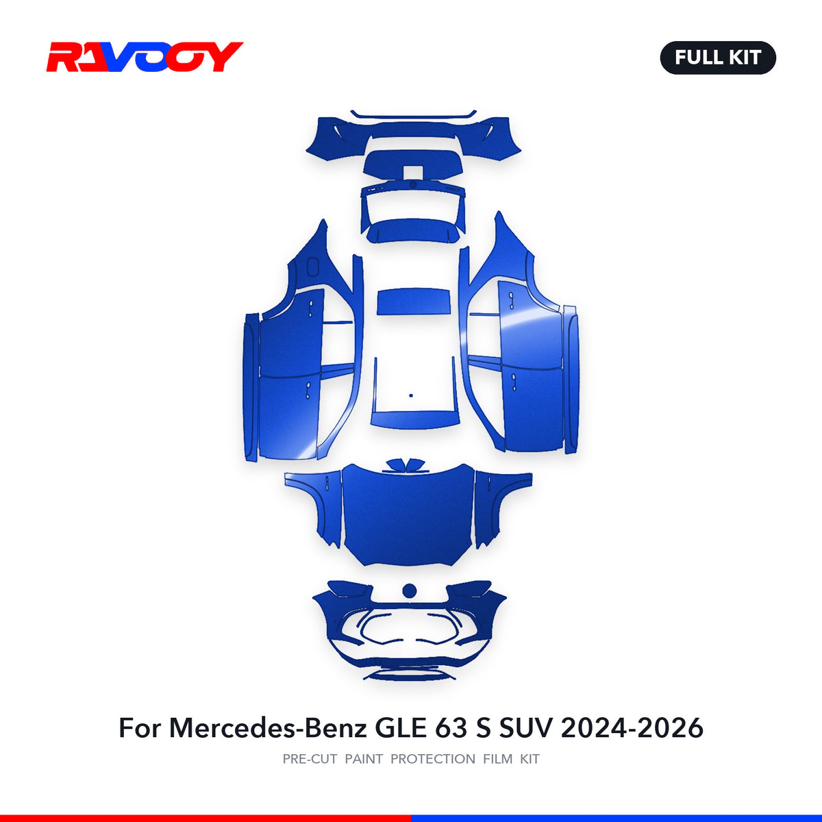 Full vehicle PPF pattern for 2024-2026 Mercedes-Benz GLE 63 S SUV