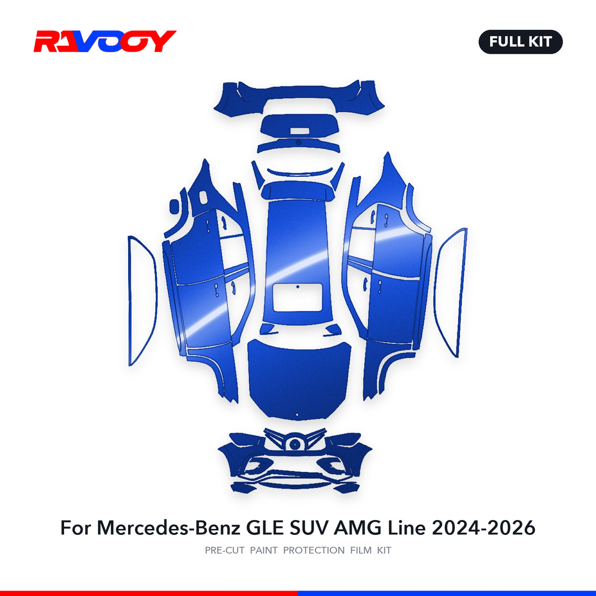 Full vehicle PPF pattern for 2024-2026 Mercedes-Benz GLE SUV AMG Line